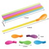 10 Pieces Slush Straws, Colored Straw Spoon 2 in 1,