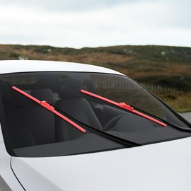 OEM QUALITY 26" + 20" PARRATI Premium All-Season Bright Red Windshield Wiper Blades (Set of 2)