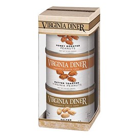 Virginia Diner Tower of Traditions Gift Set - Virginia Peanuts Gift Set Non-GMO, Preservative Free from Virginia Since 1929 - Salted, Honey Roasted & Butter Toasted Peanuts - 9 Oz Cans