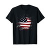 American Flag USA America T-Shirt, black