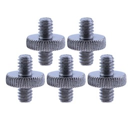 CTWHA 5PCS 1/4 Inch-20 to 1/4 Inch-20 Dual Head Adapter - Male to Male Metal Tripod Screw Adapter
