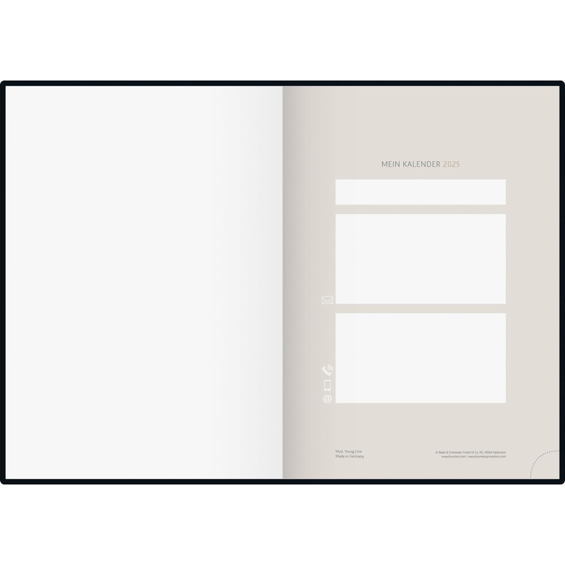 rido/idé Young Line (2025) "Shadows" Book Calendar, 2 Pages =