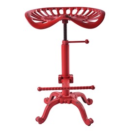 LOKKHAN Rustic Industrial Bar Stool-Cast Iron Tractor Seat Stool-Adjustable Counter Height Swivel Breakfast Bar Stool-Farmhouse Metal Stool-19.7-26.8 Inch Seat Height