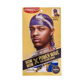 KISS RED Bow Wow Power Wave Luxe Design Durag (Navy Blue)