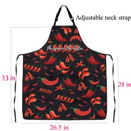 BNQL Chili Pepper Apron Chilli Cooking Apron Hot Chilli Gifts Spicy Gift Apron Spicy Food Lover Gift Peppers Chef Apron