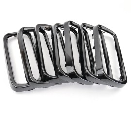 XBEEK Glossy Black Front Grille Clip-in Grill Insert Rings for 2015-2018 Jeep Renegade