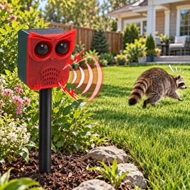 Solar Motion Sensor Animal Repeller for Outdoor Protection – Dog Barking & Gunshot Alarm for Yard, Garden and Property