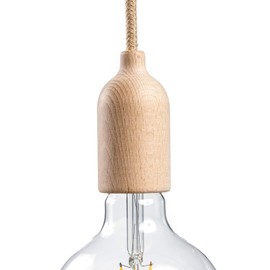 creative cables - Kit E27 Wooden Lamp Holder with Concealed Strain Relief - Neutral
