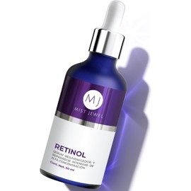 MIST JEWEL - RENEW - Serum Facial Retinol (Vit A), Ácido hialurónico, Vitamina C, Vit E, B5, hidratante y reparador Suero para hombres y mujeres Anti manchas Nocturno, cuidado facial iluminador e hidratante de alta efectividad 50ml