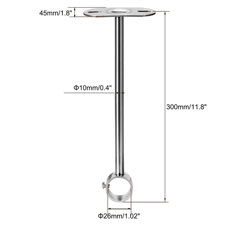 TA-VIGOR Ceiling-Mount Bracket 25mm Dia, Wardrobe Pipe Bracket Shower Curtain
