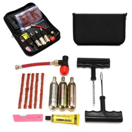 CO2 Tyre Tire Inflator Puncture Tubeless Repair Tools Kit Motorcycle，ATV, Bike