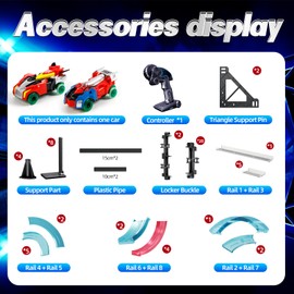 NSUKAKULU Remote Control Rail car Magnetic DIY Versatile Assembly Slot Cars Children's Competitive Race Track Toys STEM Parent-Child Boys and Girls Gifts (Upgraded Bicycle Version)