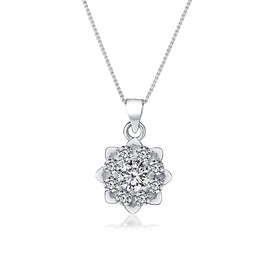 DANIEL CLIFFORD 'Stella' Women's Necklace 925 Silver Star Pendant 45 cm Stylish Silver Chain Zirconia Crystal Pendant, Sterling Silver, Cubic Zirconia