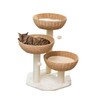 SHENGOCASE Cat Tree Tower with Rattan Wicker Basket, 3 Handwoven