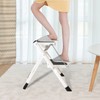 DAWNYIELD Folding 2 Step Stools Portable Heavy Duty Metal Step