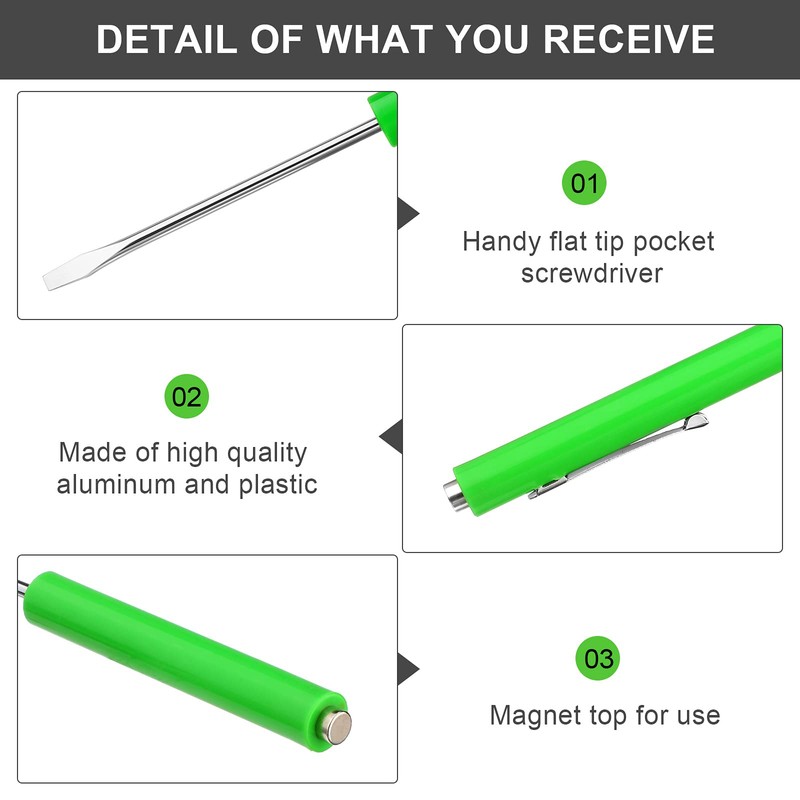 Honoson 10 Pieces Pocket Screwdriver Mini Tops and Pocket Clips
