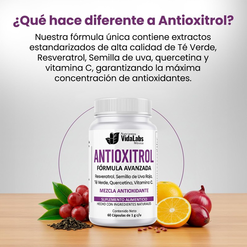 Antioxitrol Nutrientes Vidalabs México Fórmula Avanzada con Trans - Resveratrol