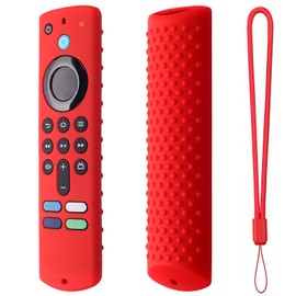 Hi Color Silicone Cover Compatible with 5.6 Inch Fire TV Stick (3rd Gen) Remote Firestick Remote Cover for Firesticksticktv Silicone Protective Case Sleeve(Red)