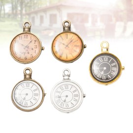 HEALLILY Watch Pendant Charms Antique Silver Clocks Vintage Watches Charms Dial Face Charm for DIY Jewelry Making Accessories 15Pcs