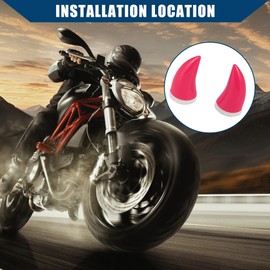 Hihaha Car Motorcycle Helmet Bull Horn Style Decoration Dark Pink /2pcs