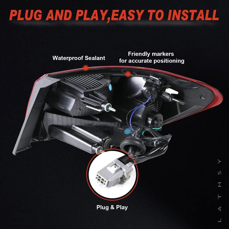 Lathsy Halogen Tail Lights Compatible with 2016-2018 Chevy Malibu Rear