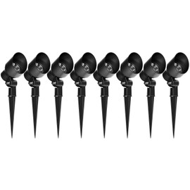 Malibu Low Voltage Floodlight LED Outdoor Landscape Lighting 6W Garden Light for Patio Yard (8 Pack)