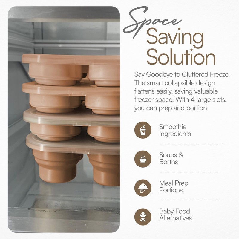 UR Happy Place Silicone Freezer Tray with Lid - Stackable