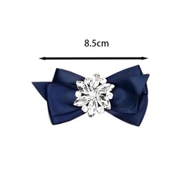 2 Pieces Wedding Bow Shoe Clips for Women, Rhinestone Bow Knot Shoe Charms Clips Crystal Ribbon Bow Shoe Buckles Cloth Detachable Shoe Accessories Shoes Jewelry Decoration for Prom Party High Heels