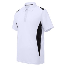 TIHEEN Men's Short Sleeve Moisture Wicking Performance Golf Polo Shirts(XL,White)