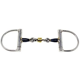 CHALLENGER Horse Sweet Iron 4-3/4" D-Ring Bit 3-Piece Dog Bone Mouth w/Rings 35615E