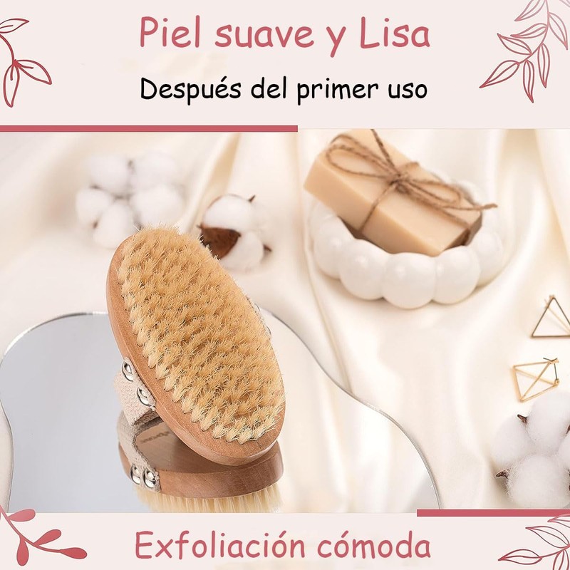 Cepillo Corporal Exfoliante 100% Natural con Mango de Bambú -