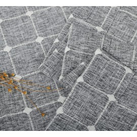 Shunjie.Home - Cortinas de cocina de 45 pulgadas, cortinas cortas con textura de lino bohemio para baño, granja, ventana pequeña, bolsillo para cortina, 2 paneles (gris oscuro)