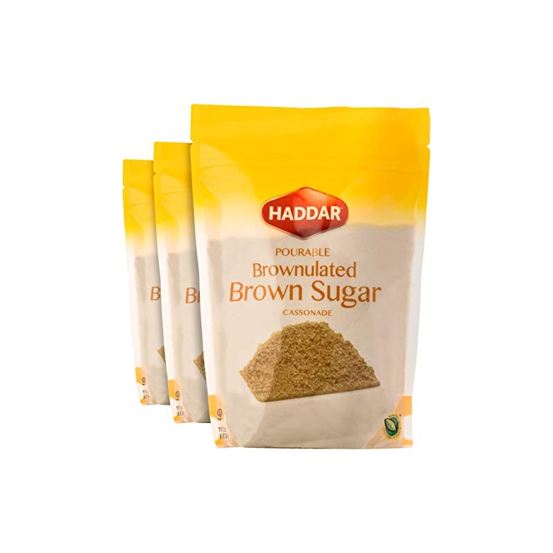 Haddar Brownulated Brown Sugar, in Convenient Resealable Bag, 12oz (3