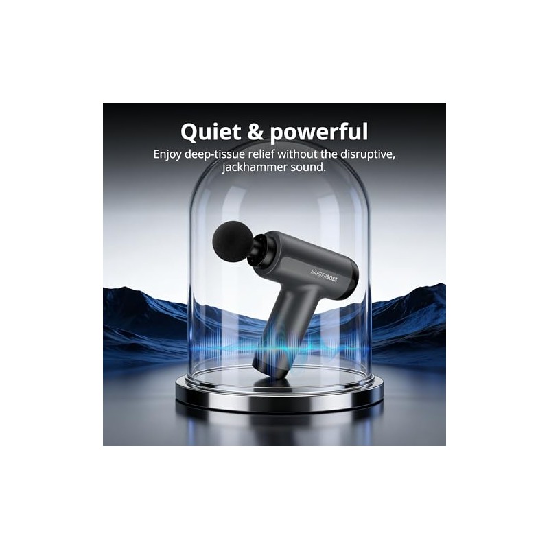 BarberBoss Mini Massage Gun with Pressure Sensor, 5 Intensity Levels