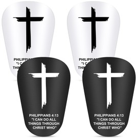 2Pairs Mini Shin Guards Soccer 3.35 x 2.36Inch Christian Faith