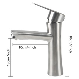 Minnhua Bathroom Tap, Silver Washbasin Tap, Bathroom Fittings, Stainless Steel Washbasin Tap, Washbasin Tap, Single Lever Mixer Tap Bathroom