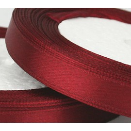 25 Yards / 23 Meters of Satin Ribbon 10mm - (Maroon) for Gifts Wrap, Party, Events, Cloth, Sew Party Crafts Events Wedding Favours Dress Decorative Easter Christmas Floral Car Bows