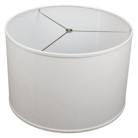 FenchelShades.com 18" Top Diameter x 18" Bottom Diameter 12" Height Cylinder Drum Lampshade USA Made (Designer Linen Off White)