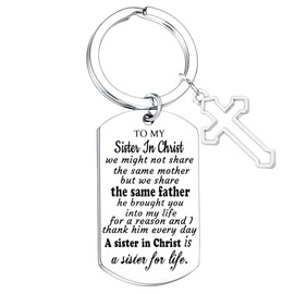 Tihnvk Sister In Christ Keychain Christian Gifts For Women Religious Faith Gifts for Sisters Christmas Birthday Gifts For Sister In Christ Inspirational Christian Gifts