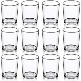 DARJEN Votive Candle Holders Set of 12 - Glass Votives Holder - Clear Floating Tealight Candle Holder Bulk for Table Centerpieces & Wedding Decor