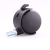 Copapa Black Plastic Replacement Office Chair Wheels Twin Wheel Threaded
