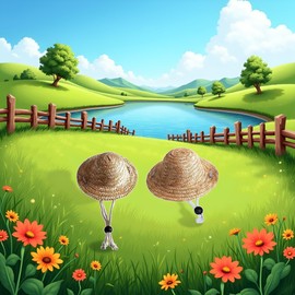 1Pc Novelty Summer Adjustable Pet Dog Outdoor Straw Hat Puppy Small Kitty Cat Sunhats Dog Hat，Apparel and Accessories， Hats