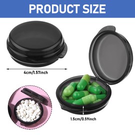 WLLHYF 6 Packs Small Pill Box Travel Pill Box Mini Pill Organizer Portable Pill Storage Box for Purse Bag Round Pill Box Holder Vitamin Dispenser for Various