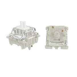 GATERON KS-9 2.0 Silent White Keyboard Switches, RGB LED Pre Lubed 5 Pins 35gf Linear Key Switches for MX Mechanical Keyboard(35PCS)