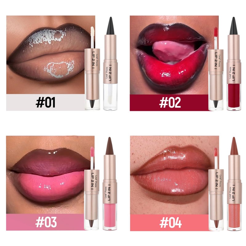 2-in-1 Double-Ended Matte Lip Liner Lipstick & Lip Gloss Duo
