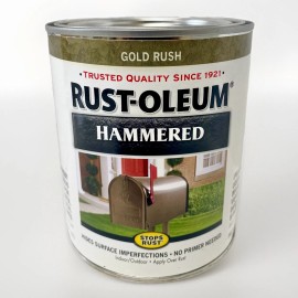 Rust-Oleum Gold Rush 7210502 Stops Rust Hammered Finish Paint, Quart, 32 Fl Oz