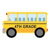 CafePress 4TH Grade School Bus Medium Die Cut Sticker, 5.75"