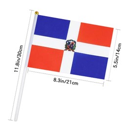 Dominica Flag Small Dominican Flag 12 Pack Mini Hand Held Dominican Flags on Sticks for Party Parades Sports Events Patriotic Holiday Decorations