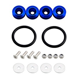 DUSCOKE Car Bumper Quick Release Kit, Car Front Rear Bumper Clips Fasteners Kit with Screws Nuts Washers Rubber Band, Universal Vehicle Fenders Holder Repair Set for Trunk Hatch Lid (Blue)