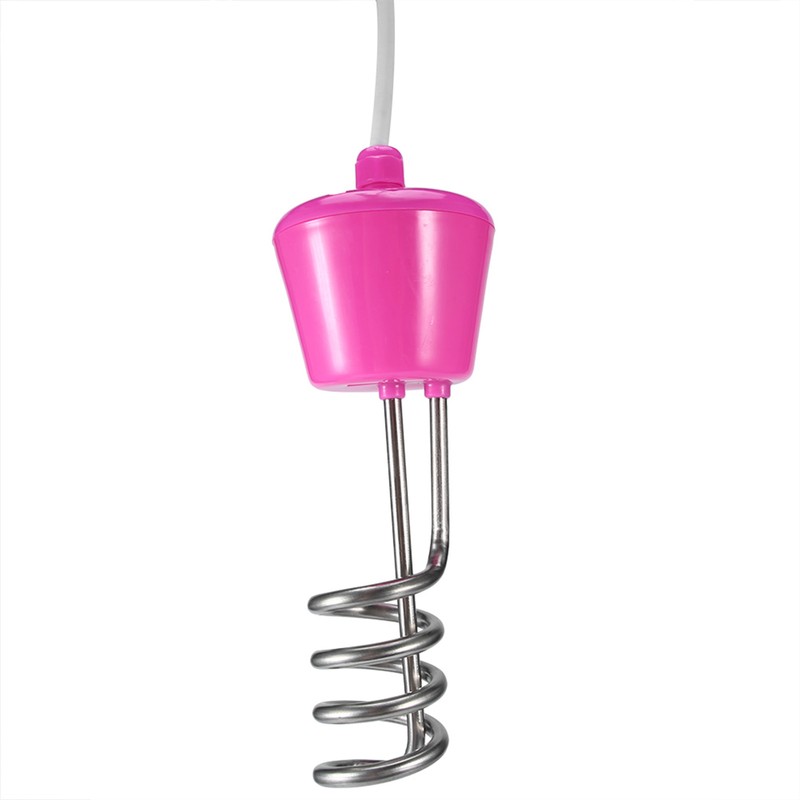 Electric Floating Immersion Water Heater Boiler with Digital Thermometer Pink